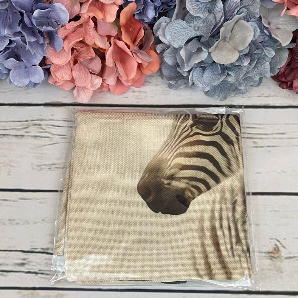 Eco-Friendly Folding Zebra with Flowers Tote Bag - Picture 13 of 15